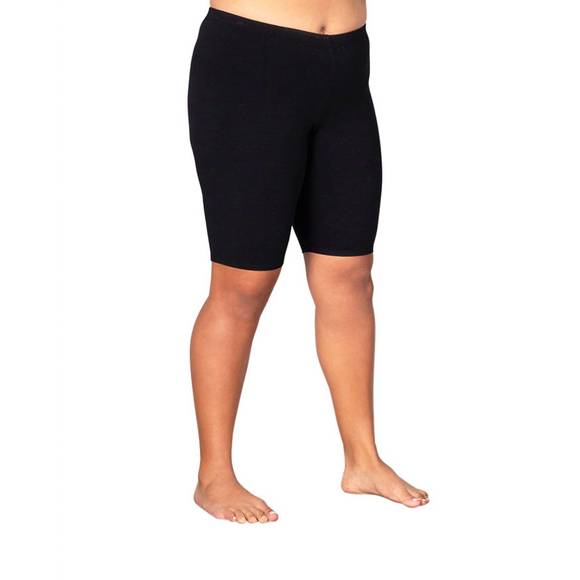 NEW ON THE PLUS SIDE plus size bike shorts in black - Picture 1 of 2